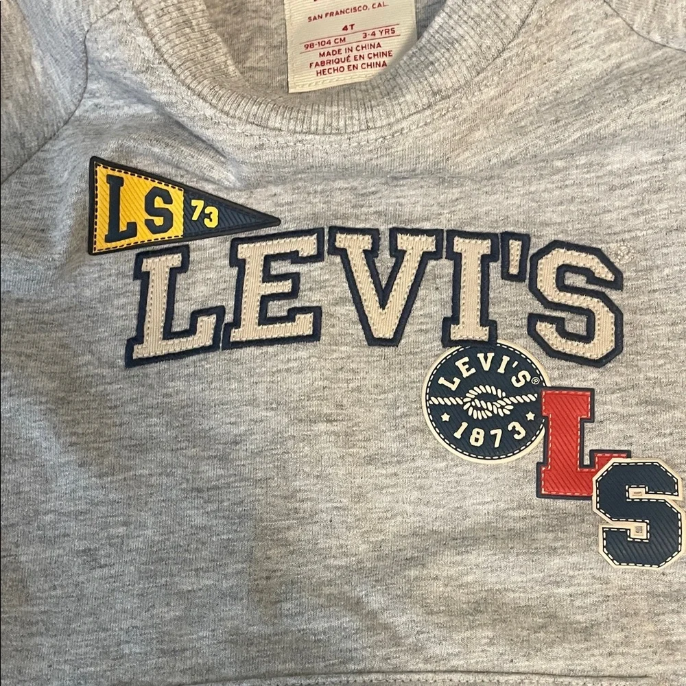Levi's Heather Gray Logo Tee and Shorts Set nwt 3T